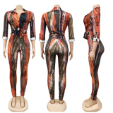 2022 Hot Ladies Loungewear 2 PCS Tie Dye Plus Size Autumn Women Two Piece Pants Set