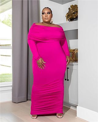 Fall 2022 off the shoulder bodycon dress sexy plus size dresses for fat women