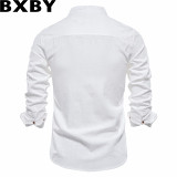 Spring and Summer Slim fit shirt casual men fashion business Pure Color long sleeve shirt men (US size)