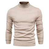 Autumn and Winter thick warm sweater men mid collar slim fit men sweater
