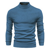 Autumn and Winter thick warm sweater men mid collar slim fit men sweater