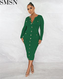 Plus Size Dress Amazon new thread patchwork pocket slim fit sexy dress