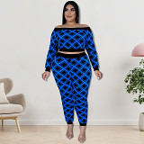 Two piece outfits plus size women clothes new wholesale supply top with blouse and pants