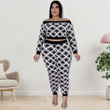 Two piece outfits plus size women clothes new wholesale supply top with blouse and pants