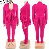2 piece set women large size new women clothing wholesale supply top with blouse and pants set