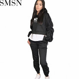 2 piece set women cross border women clothing letter printing sports casual two piece suit