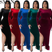 Plus Size Dress European and American plus size women clothes wholesale supply shoulder jewelry dress