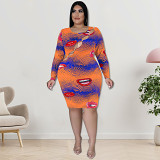 Plus Size Dress women clothes wholesale supply hollow button dress