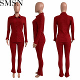 2 piece set women Amazon European cotton sunken stripe sports and leisure suit