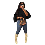 Amazon shawl loose fashion short personalized sweater women top