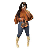 Amazon shawl loose fashion short personalized sweater women top