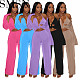 3 piece outfits autumn and winter velvet cardigan wide leg pants sexy three piece set
