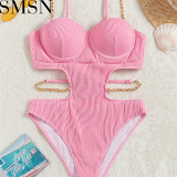 European and American women one piece swimming suit sexy summer beach swimsuit