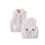 Children vest autumn and winter boys and girls faux cashmere fleece vest baby going out warm clothes