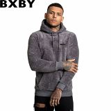 2022 autumn and winter thickening coat men brushed hoody hooded pullover double sided polar fleece clothing top