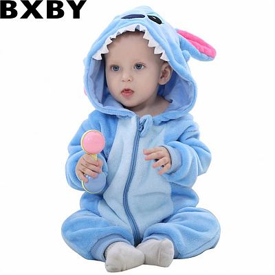 Flannel children crawling suit clothes for babies autumn and winter long sleeve jumpsuit newborn cartoon jumpsuit