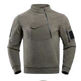 2022 fleece sweater autumn and winter outdoor men fleece lined thickened pullover keep warm top