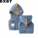 Children vest autumn and winter boys and girls faux cashmere fleece vest baby going out warm clothes