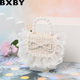 Children Bag Autumn elegant handbag bow lace chain bag