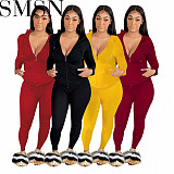 2 piece outfits Amazon women multi color coat skinny pants casual suit two piece set