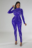 2022 New Ladies Sexy Jumpsuits See Through Rhinestone Club Wear Fall Women One Piece Jumpsuits