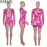Women jumpsuit 2023 European and American nightwear thread home wear V neck printed jumpsuit