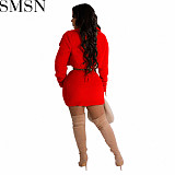 3 piece set women Amazon sexy double sided velvet bra jacket hip skirt three piece set
