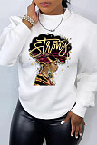 Women sweater autumn and winter New printed long sleeve crew neck casual loose sweater