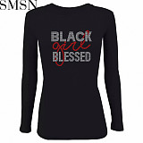Amazon independent station AliExpress hot drilling round neck long sleeve T shirt