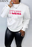 European and American women clothing printed long sleeve crew neck casual loose sweater