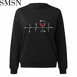 European and American diamond long sleeve casual loose round neck women sweater