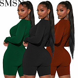 Romper jumpsuit Amazon Spring NEW round neck thread hollow out hip raise slim fit sexy jumpsuit