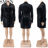 Plus Size Dress European and American plus size women clothes wholesale supply sequin suit