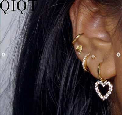 European style fashion diamond encrusted love pendant earrings set 5 sets of earrings