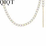 Temperament inlaid rhinestone necklace simple vintage pearl collarbone chain choker