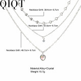 Multi layer necklace fashion clavicle chain creative simple heart love pendant clavicle chain