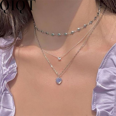 Multi layer necklace fashion clavicle chain creative simple heart love pendant clavicle chain