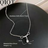 Simple and adjustable small luxury design clavicle chain pendant necklace