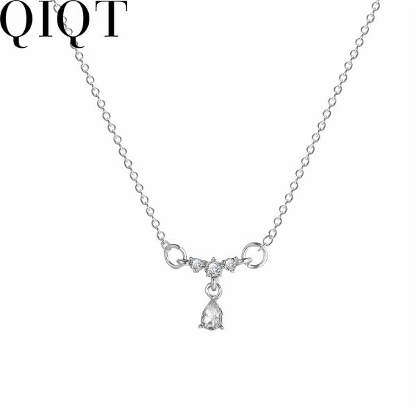 Simple and adjustable small luxury design clavicle chain pendant necklace