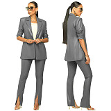 Fashion sets Amazon hot selling pleated PU leather fashion suit
