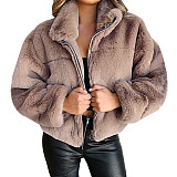 Amazon autumn and winter New rabbit fur imitation fur zipper cardigan warm plush coat