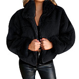 Amazon autumn and winter New rabbit fur imitation fur zipper cardigan warm plush coat