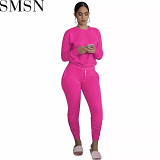 2 piece set women solid color trousers suit two piece set with pocket