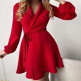 Plus Size Dress 2022 autumn and winter lapel simple fashion temperament slim women dress