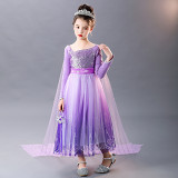 Girls Princess Elsa dress 2020 new children clothing Western style baby girls Frozen dress