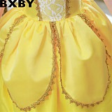 Belle princess dress girls Children Day Halloween yellow ball Bell Beauty and Beast dress