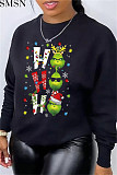 Amazon autumn and winter New printed long sleeve crew neck casual loose sweater