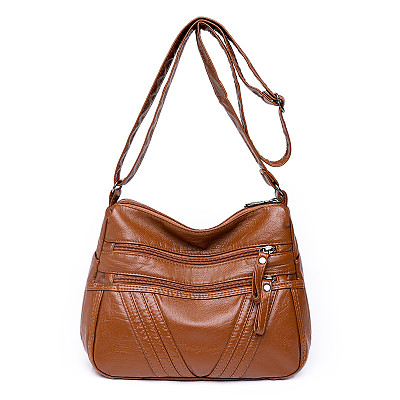 Women Bag trend Pu Washed Leather Large Capacity Crossbody Bag