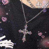 Cross Necklace Creative Personality Micro Studded Necklace Sells Well