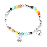 New Rainbow Smiley Bear Love Beaded Bracelet Design Bead Hand Jewelry Hand String Wholesale